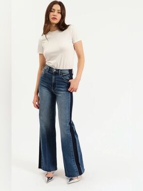 DAZE FAR OUT HIGH RISE WIDE IN TUXEDO - size 28
